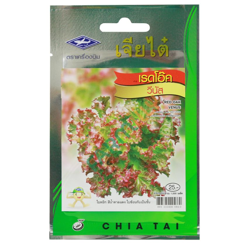 ผักสลัด เรดโอ๊ค วีนัส ตราเครื่องบิน เจียไต๋ ขนาด 0.5 ก. (ซอง)