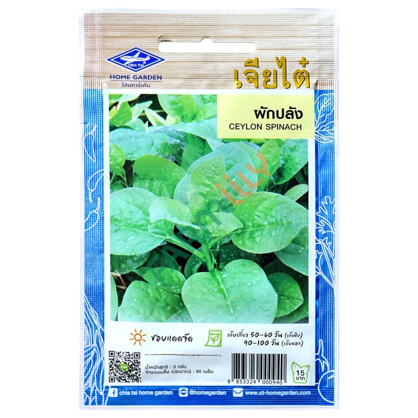 เมล็ดพันธุ์ผักปลัง เมล็ดพันธุ์คุณภาพ ยี่ห้อ เจียไต๋ ขนาด 3 กรัม (ซอง)